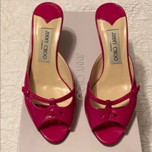 Jimmy Choo Magenta Leather Sandal Size 35.5